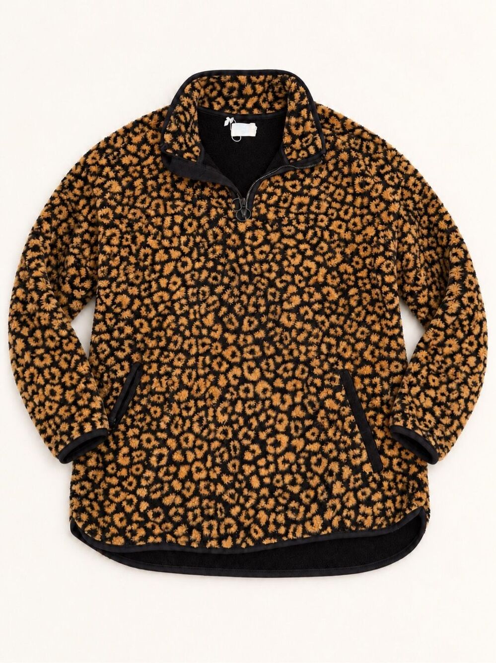 Cozy Time and Tru women’s leopard-print sherpa fleece pullover in size Large 12–